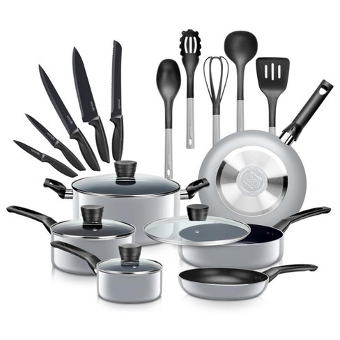   Basics Stainless Steel 11-Piece Cookware Set, Pots and  Pans, Silver: Home & Kitchen