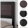 Bed Frame with Four Storage Drawers & Charging Station, Riveted Decoration Platform Bed with Headboard, No Spring Box Need, Metal Slat Frame, Grey - 4 of 4