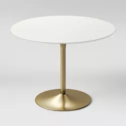 Braniff Round Dining Table Metal Base Brass - Project 62™