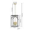Rennnsan Valdira 18"H 4-Light Rectangle Glass Industrial Dimmable Chandelier in Gold - 3 of 4