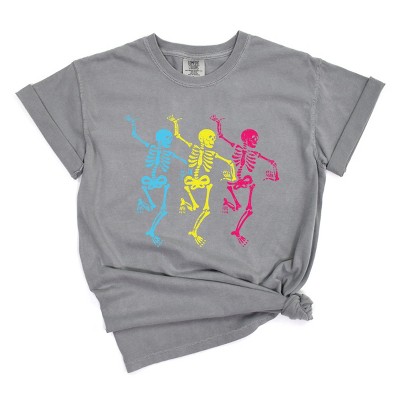 Simply Sage Market Three Skeletons Dancing Neon Garment Dyed Tee