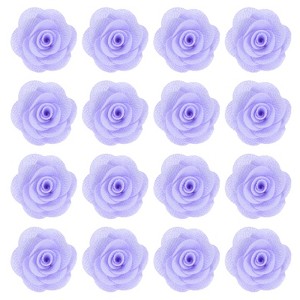 Unique Bargains Silk Alloy Created Camellia Flower Lapel Pin for Men Suit 2 x 1.3 inch 16 Pcs - 1 of 4