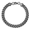 Steeltime 24" and 8" Men's stainless steel cuban link chain set. Color Option: Silver, Gold, Black - 3 of 4
