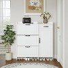 Vynxaria White Shoe Cabinet with 4 Doors and 1 Drawer for Ample Storage - 2 of 4
