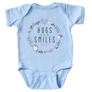 The Juniper Shop Mini Smiley Hugs and Smiles Baby Short Sleeve Bodysuit - 1 of 4