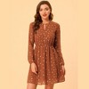 INSPIRE CHIC Women's Choker V Neck Vintage Flared Gilding Metallic Shiny Star A-Line Dress - 2 of 4