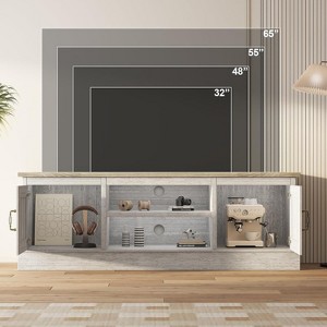 Farmhouse TV Stand for 65 Inch TVs Entertainment Center with Storage Cabinets - Ample Organized Storage, for Living Room Office - 1 of 4