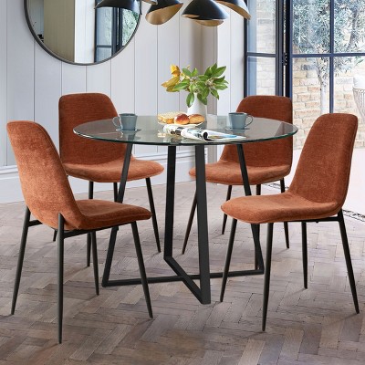 Small round glass dining table set for 4 hotsell