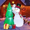 Costway 6 FT Tall Inflatable Snowman and Tree Set Christmas Decoration w/ LED Lights - 2 of 4