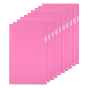 Unique Bargains L Type Plastic Portable Reusable Office Project Folder 10 Pcs - 1 of 4