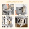 SEVOBAL Pet Tower Wooden Cat House Cat Trees Cat Climbing Tower Soft Fleece Cat Tree Cat Scratching Post Cat Tree, Gray, 30.3"*11"*39.3" - 3 of 4