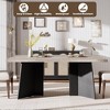Dining Table for 6-8 People - 63" Modern Long Kitchen Table with Large Tabletop & Heavy Duty Pedestal Legs - 3 of 4