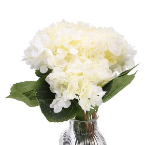Unique Bargains Home Wedding Decor Hydrangea Silk Faux Artificial Flowers 17.7'' Long - 1 of 4