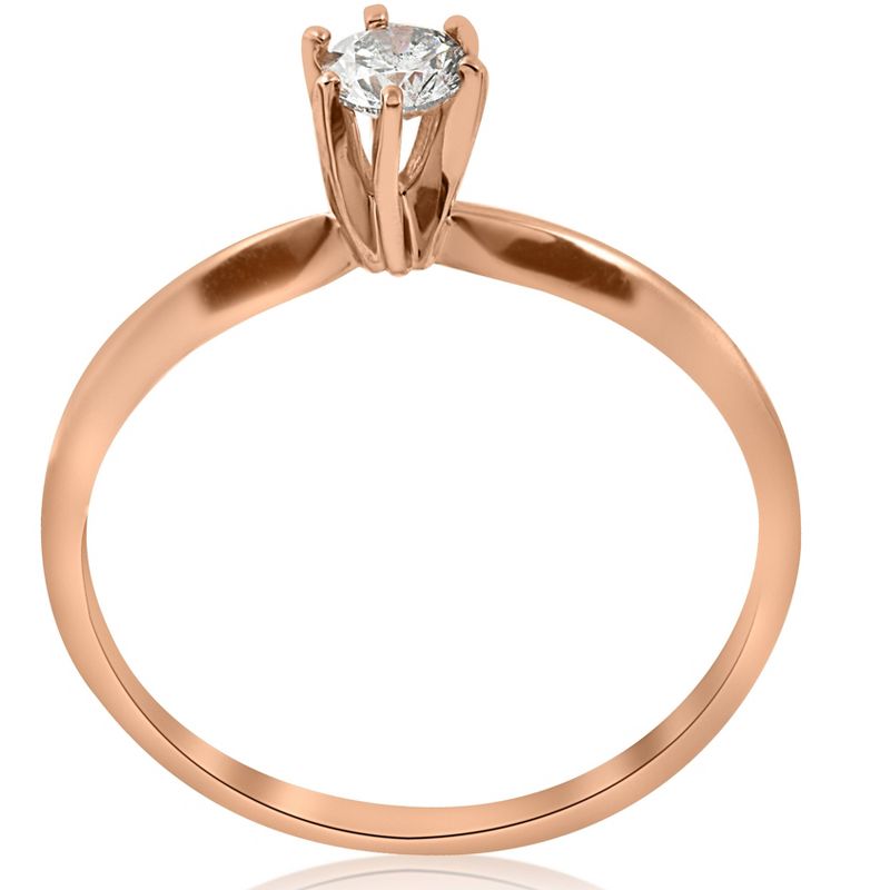 Pompeii3 1/4 ct Solitaire Diamond Engagement Ring 14k Rose Gold, 2 of 5