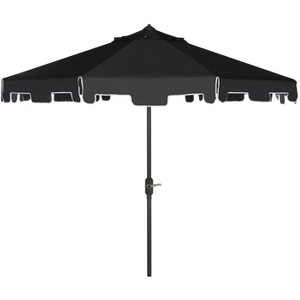 UV Resistant Zimmerman 9 Ft Crank Market Push Button Tilt Umbrella With Flap - PAT8000 - Safavieh - 1 of 4