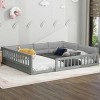 1pc Full Size Bed Frame, Solid Wood Upholstered Platform with Guardrail & Pillow, No Box Spring Needed - Baofuwish - 2 of 4
