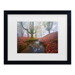 Trademark Fine Art - Jess M. Garcia Misty Morning In Otzarreta Matted Framed Art - 1 of 4