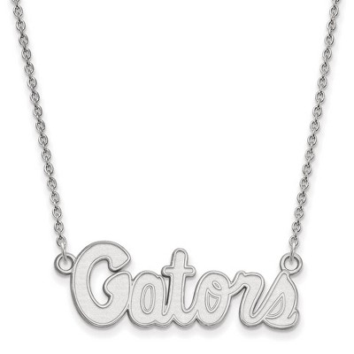 Black Bow Jewelry 10k White Gold Florida Gators NCAA Necklace 18 Inch