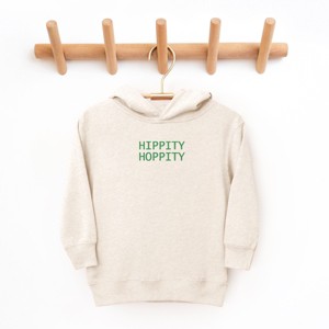 The Juniper Shop Embroidered Hippity Hoppity Stacked Toddler Hoodie - 4T - Natural - 1 of 4