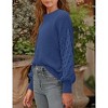 BLUEMING Girls' Chunky Ribbed Knit Sweater - Cozy Oversized Long Sleeve Pullover Sweater Top - 3 of 4