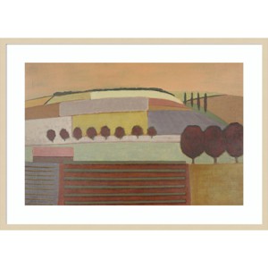41"x30" Roussillon Landscape by Eric Hains Wood Framed Wall Art Print Brown - Amanti Art: Modern Acrylic, Fir Wood Frame, Wire Mount - 1 of 4