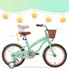 DSVIMOY Bicycles, Cruiser Bikes with Training Wheels, Girls Bike with Height-adjustable Saddle and Handlebar, Green, 20.87"*33.46"*43.31" - 3 of 4