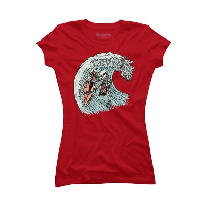 Junior's Design By Humans Death Surfer By quilimo T-Shirt