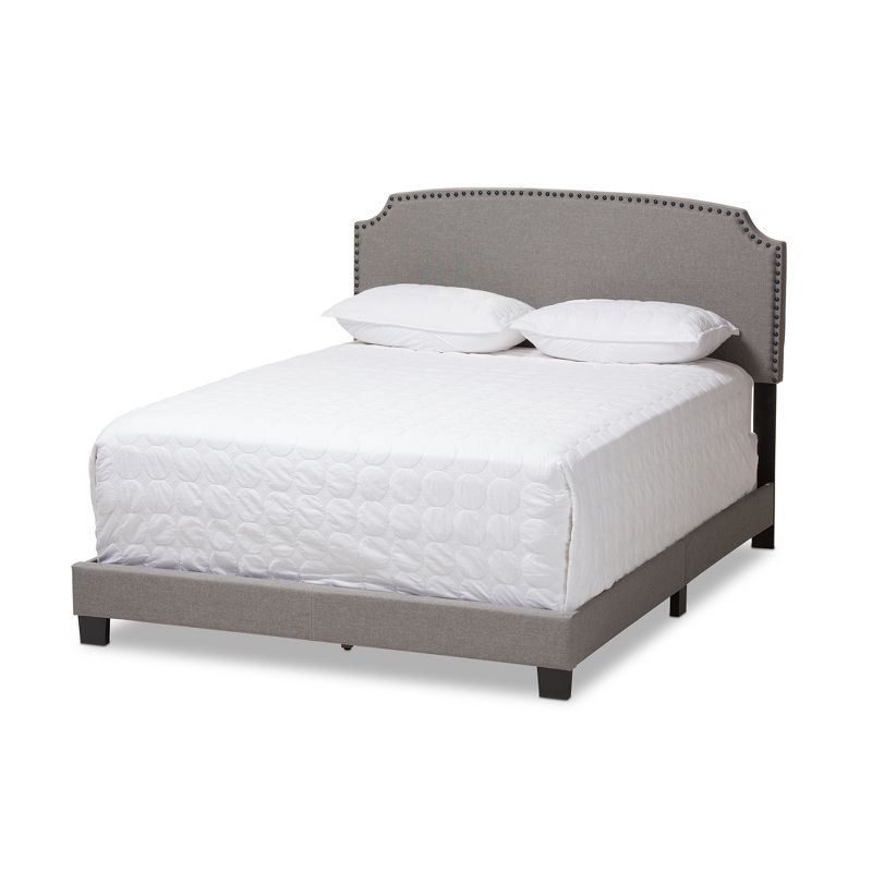 Odette Modern and Contemporary Fabric Upholstered Bed - Light Gray - Baxton Studio, 1 of 14