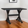 HomeRoots 48" Black Solid Wood Trestle Writing Desk - 2 of 4