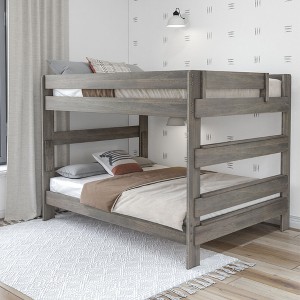Plank+Beam Solid Wood Farmhouse Queen over Queen Bunk Bed Bed for Adults - 1 of 4