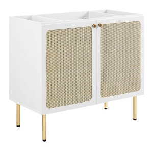 Modway Chaucer 36" Bathroom Vanity Cabinet – Contemporary Storage Base with Slatted Doors (Sink Not Included) - 1 of 4