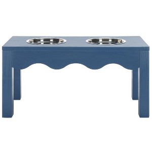 Lilith Double Pet Feeder - Removable Stainless Steel Bowls - Cat/Dog - PET5702 - Safavieh Pets - 1 of 4