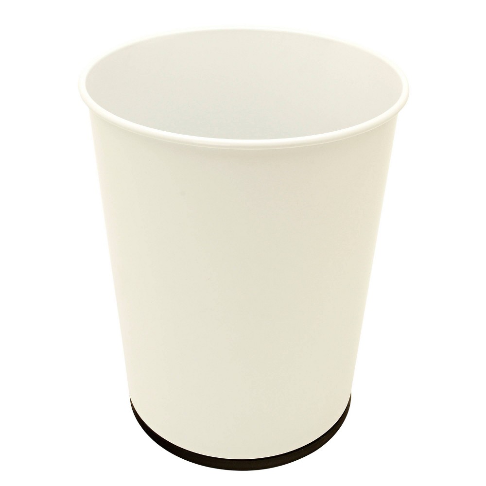 5L Waste Bin White - Bath Bliss: Iron & Polypropylene, 10" High, Bathroom Garbage Bin