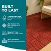 Bliss Outdoors Hardwood 12-Slat Interlocking Wood Deck Tiles, Red, Set of 30 - 3 of 4