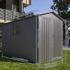 Spacious Outdoor Metal Storage with Window, Weather-Resistant Design, Ideal for Tools, Equipment, and Backyard Organization - Coolbibila - 4 of 4