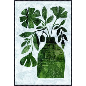 Amanti Art Abstract Green Floral No 2 by Susan Black Framed Canvas Wall Art - 1 of 4