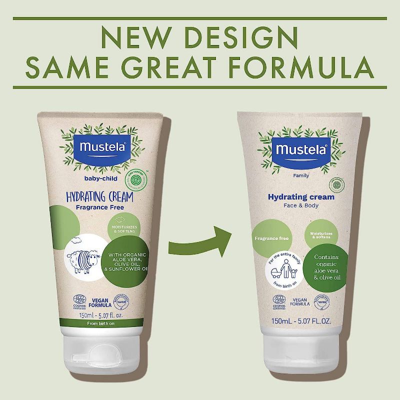 Mustela Organic Hydrating Cream with Olive Oil and Aloe - Fragrance Free - 5.07 fl oz, 4 of 8