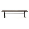 Coolbibila-Aluminum Dining Bench,  Outdoor Bench With Steel Frame, Modern Bench With X-Frame Base For Durability - 2 of 4