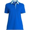 Lands' End Women's Mesh Cotton Short Sleeve Polo Shirt - 3 of 4
