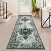 Washable Vintage Floral Area Rug for Living Room Bedroom, Soft Non Slip Floor Carpet for Dining Room Home Office - 4 of 4