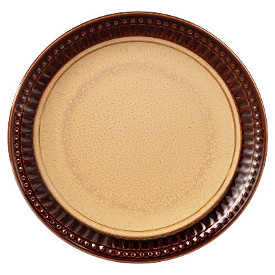 Rustic Brown and Caramel Ceramic 16-Piece Dinnerware Set