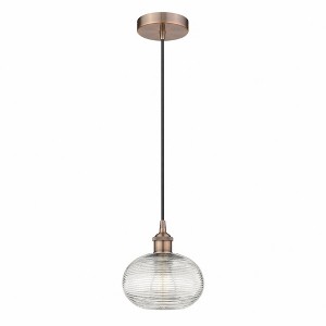 Ithaca - 1 Light Cord Hung Mini Pendant In Industrial Style-8.25 Inches Tall and 8 Inches Wide - 1 of 1