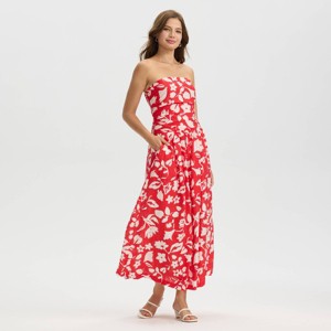 Women's Ruched Midi A-Line Dress - A New Day™ - 1 of 3