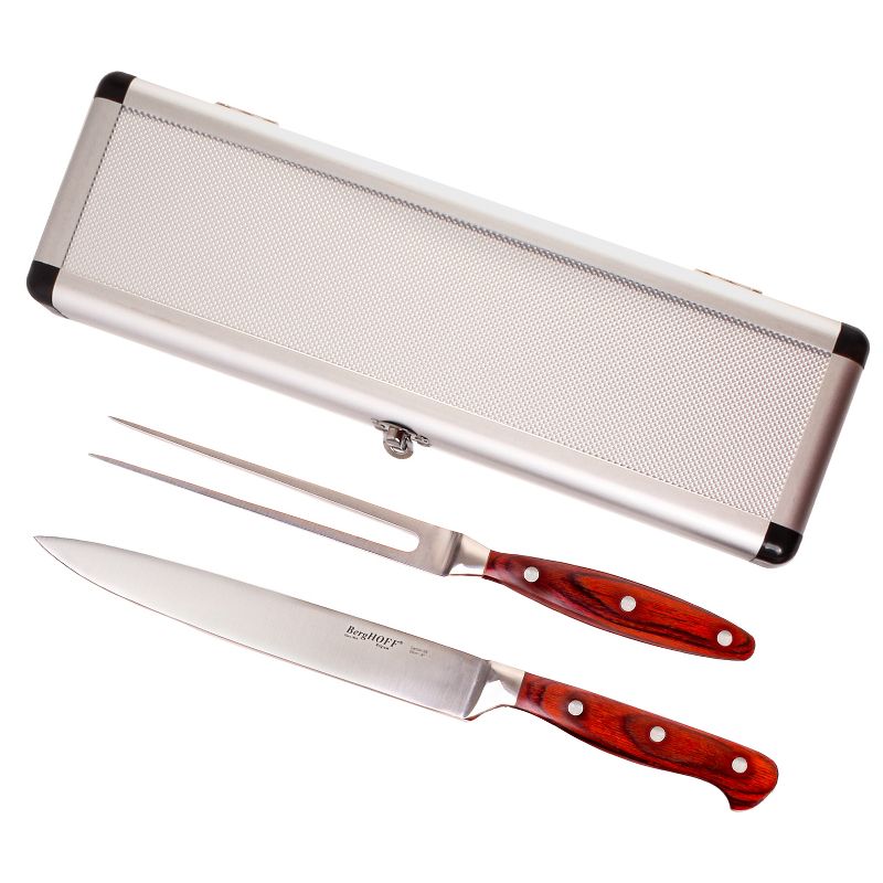 BergHOFF Pakka Wood 3Pc Stainless Steel Carving Set with Case, 2 of 11