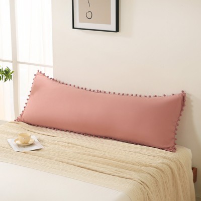 Pom-Pom Fringe Pillowcases & Body Pillow Cover – Soft Decorative Bedding Shams with Deep Pocket, Queen/King/Body Options