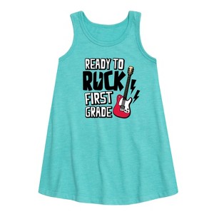 Girls' - Instant Message - Ready To Rock First Grade Graphic Sleeveless Aline Dress - 1 of 3