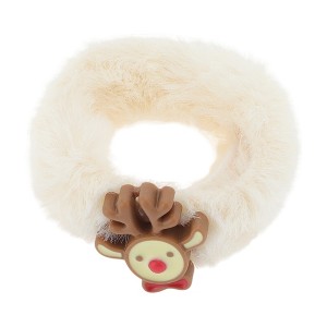 Unique Bargains Christmas Hair Hair Ties Plush Elk for Christmas Beige 1 Pc - 1 of 4