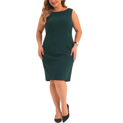 Agnes Orinda Women's Plus Size Short Sleeve Work Formal Body-con Pencil  Sheath Dresses 