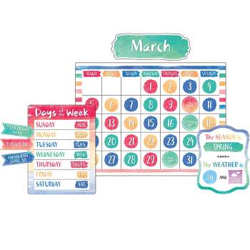 Teacher Created Resources® Watercolor Calendar Bulletin Board Display Set