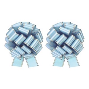 Unique Bargains Christmas Wedding Car Basket Gift Wrapping Large Organza Pull Bow 2 Pcs - 1 of 4